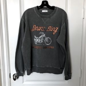 Anine Bing Ramona Motorcycle Sweatshirt Size S